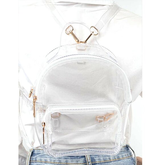 BNWT Brand New Transparent Small Stadium Backpack Convertible Stadium Bag - Picture 4 of 4